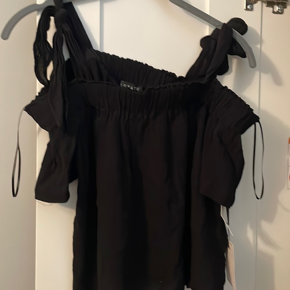 1.state black tie shoulder tank top